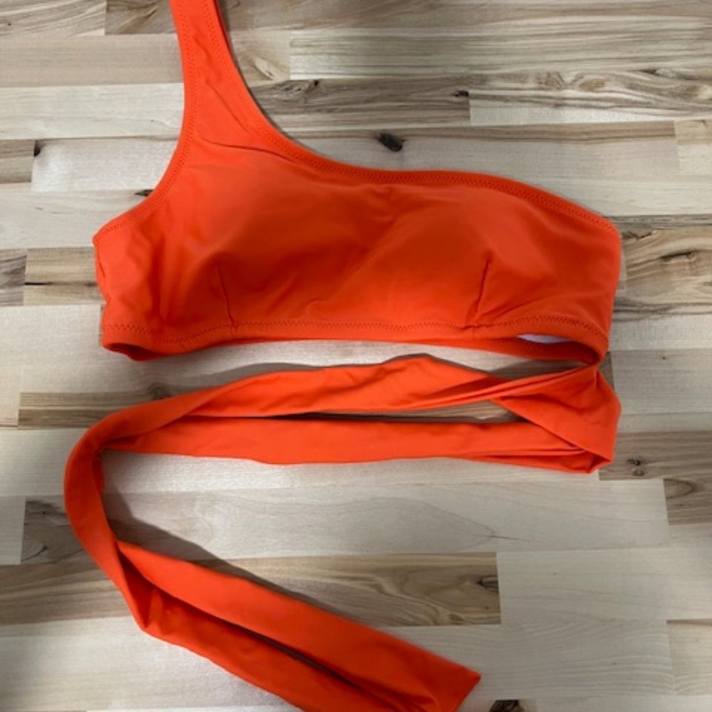 CUPSHE Orange One Shoulder Bikini Top